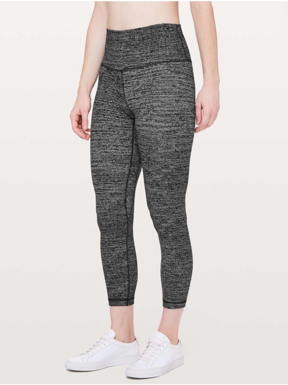 lululemon Align II High-Rise Leggings Twillines Ice Grey Black Sz 4
